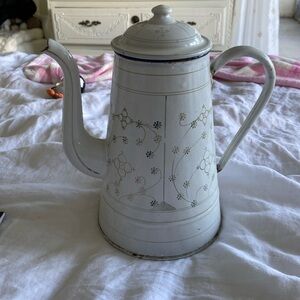 Authentic vintage enamelware coffee pot
